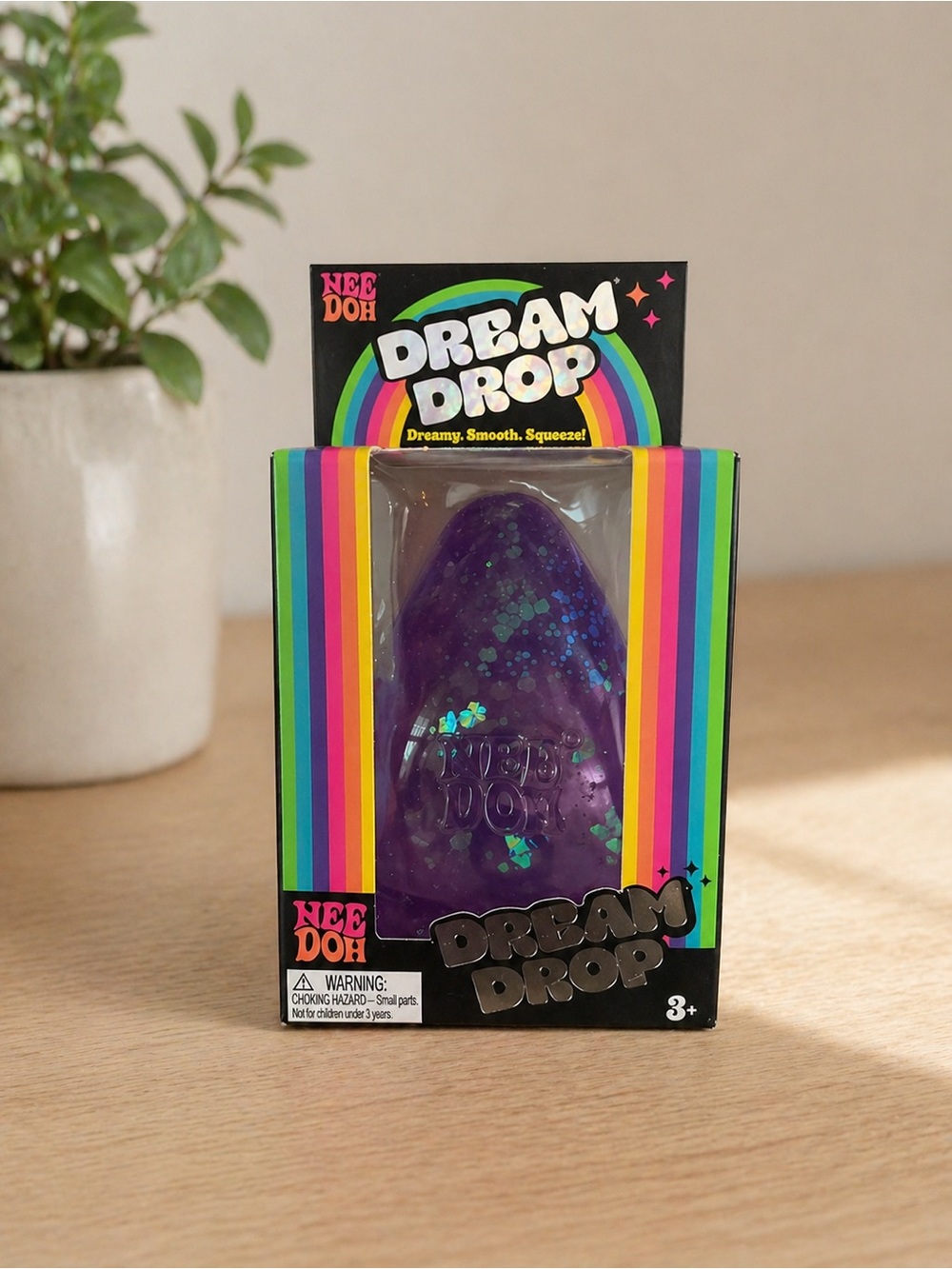NeeDoh Dream Drop Squeeze Toy - Purple Glitter